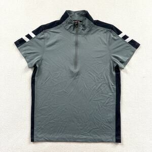 Kerrits Seaglass 1/4 Zip Horse Riding Short Sleeve Mesh Aire Ice Fil Top Girl M